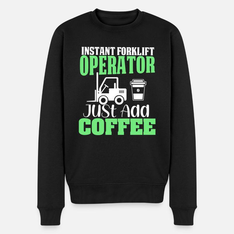 Gabelstapler Fahrer Bediener lustiges Design - Männer Premium Bio Pullover - Schwarz