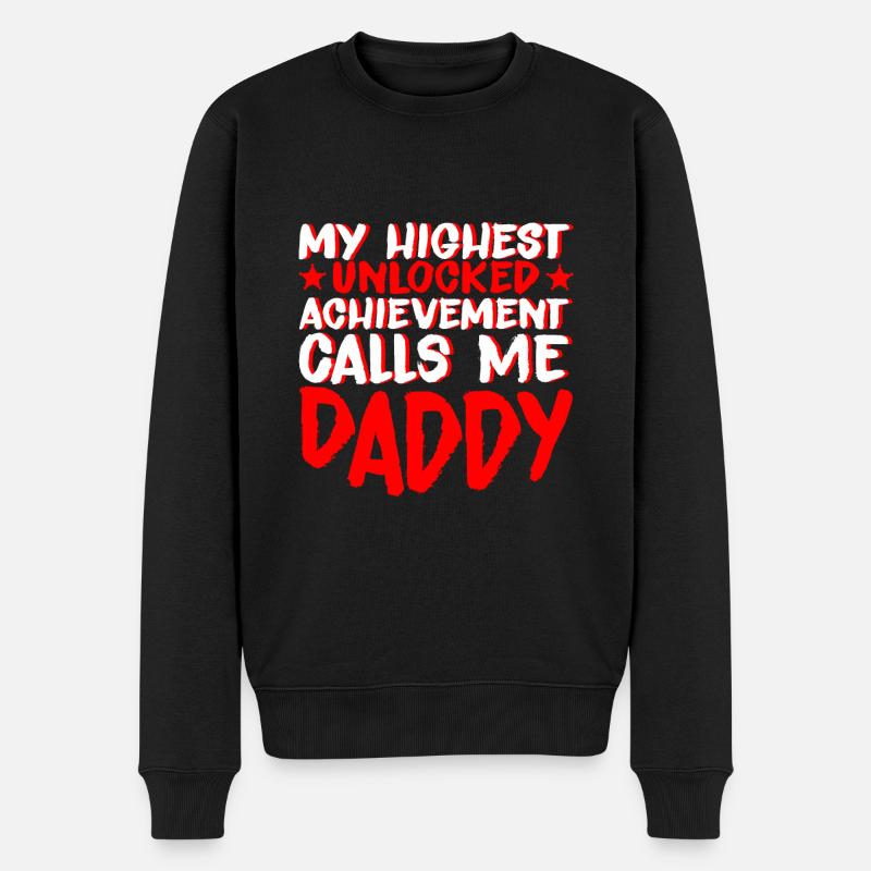 Ma plus haute réussite débloquée m’appelle papa 4 - Pull Premium bio Homme - noir