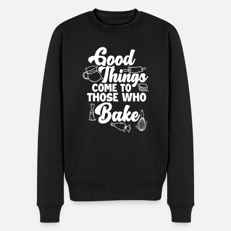 Lustiges Hobby Bäcker Geschenk - Männer Premium Bio Pullover - Schwarz