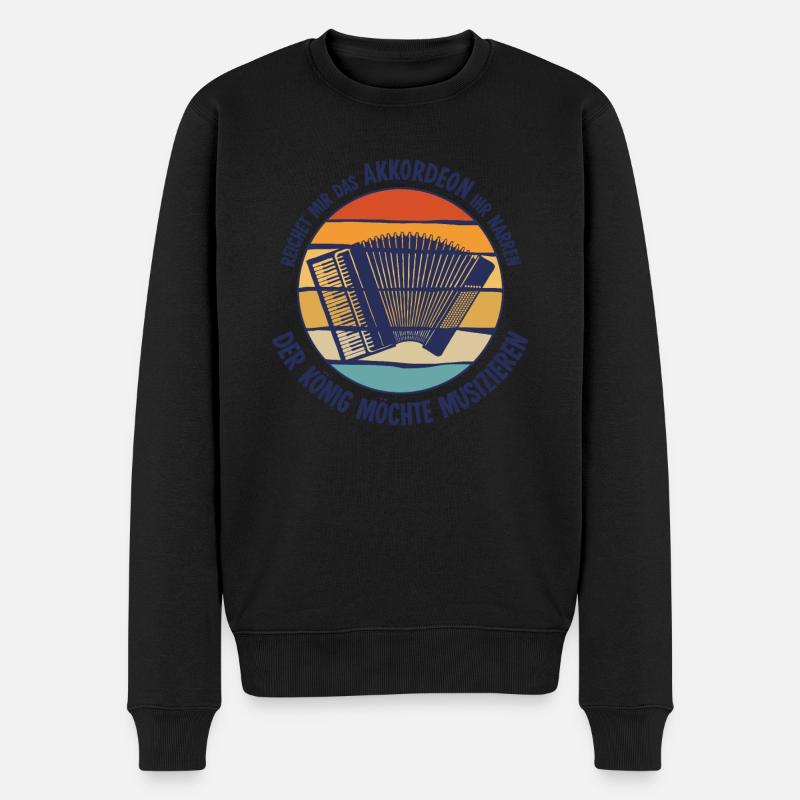 Akkordeon Harmonika Zieharmonika - Männer Premium Bio Pullover - Schwarz