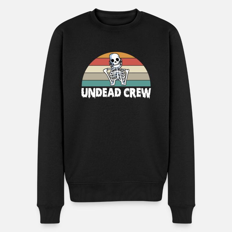 Undead Crew Halloween Skelett - Männer Premium Bio Pullover - Schwarz