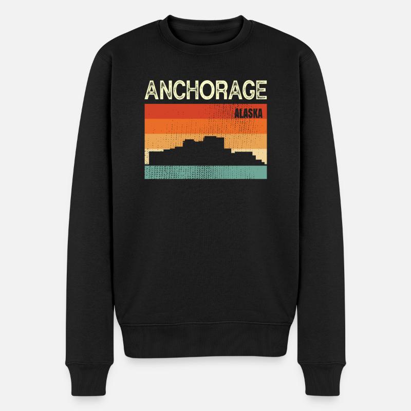 Anchorage Alaska - Männer Premium Bio Pullover - Schwarz