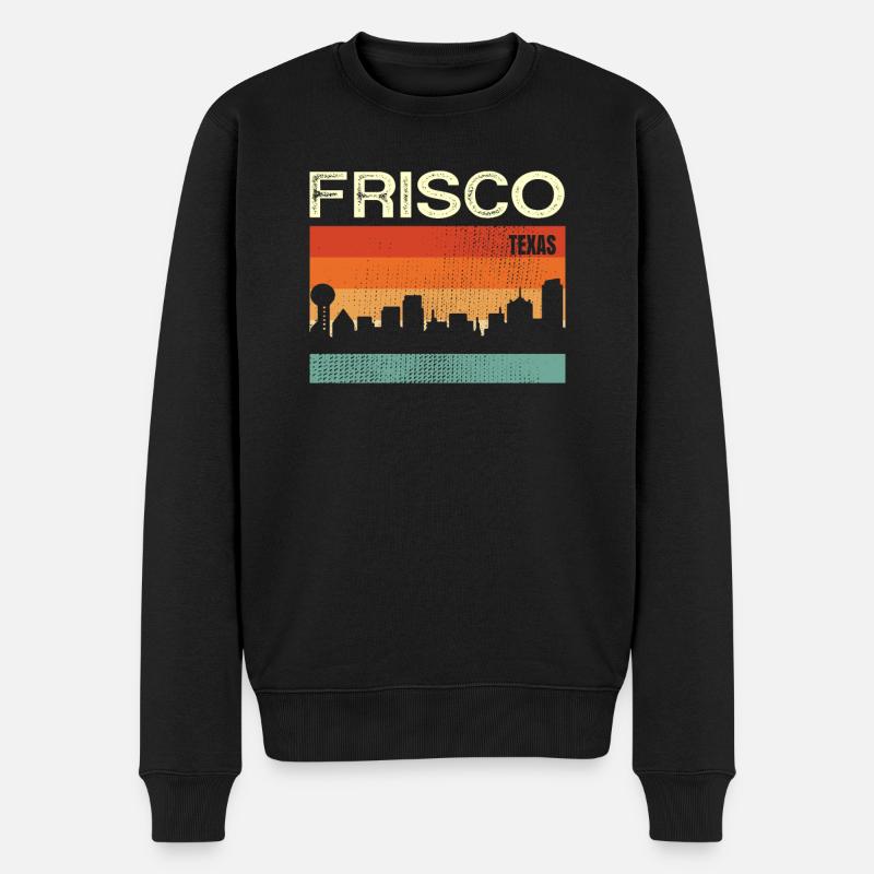 Frisco Texas - Männer Premium Bio Pullover - Schwarz