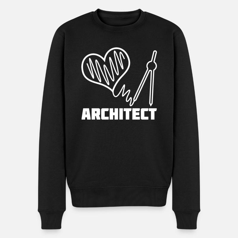 Architect Heart Architecture Architects - Men's Premium Organic Jumper - black