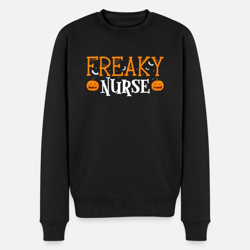 Freaky Nurse Krankenschwester Shirt Geschenk - Männer Premium Bio Pullover - Schwarz