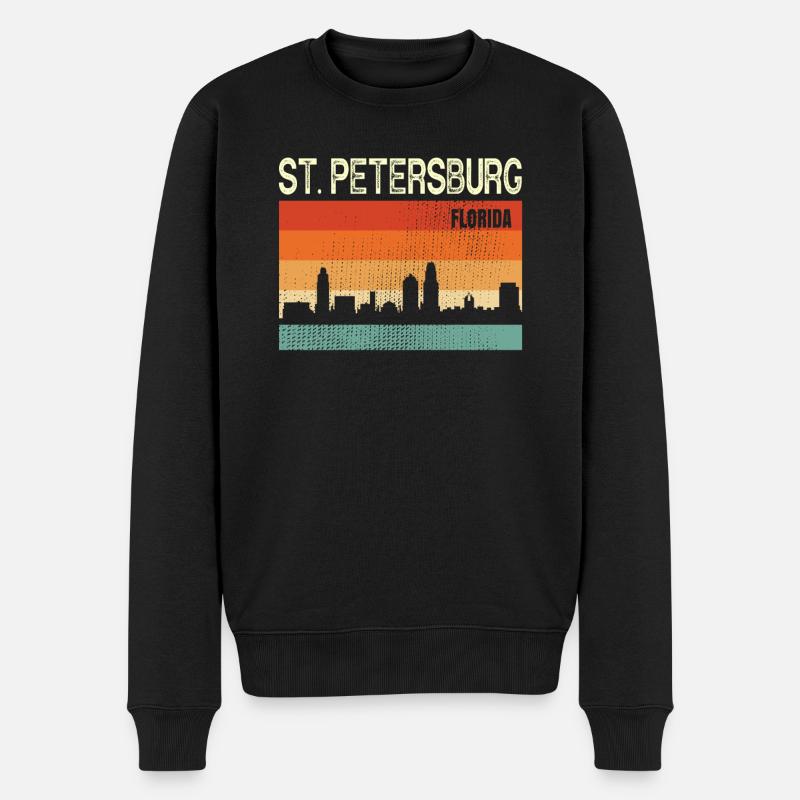 St Petersburg Floride - Pull Premium bio Homme - noir