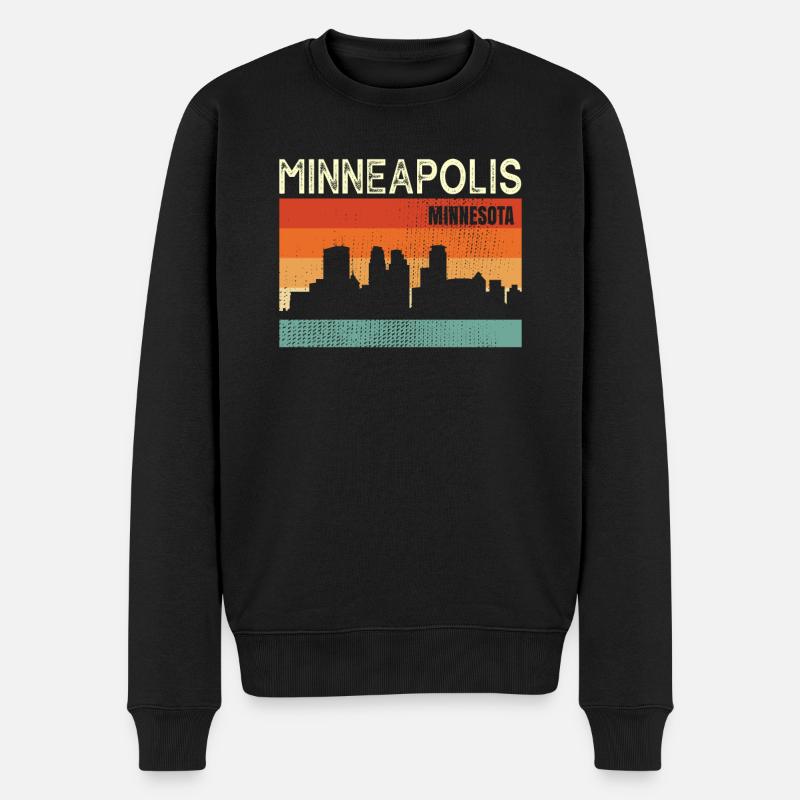 Minneapolis, Minnesota - Männer Premium Bio Pullover - Schwarz