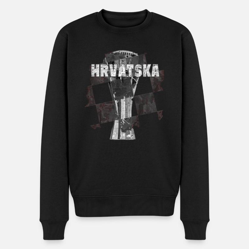 Hrvatska Vukovar Vodotoranj Kroatien - Männer Premium Bio Pullover - Schwarz