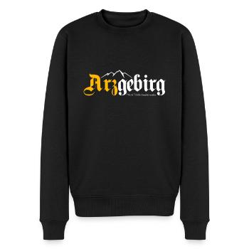 Erzgebirge Berg - Männer Premium Bio Pullover - Schwarz - Vorne - Nico (187cm)