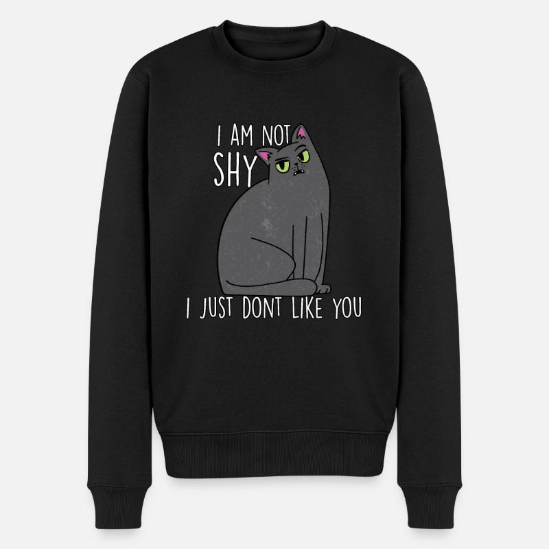 Katzenhalter Geschenk für Misanthropen Katzen - Männer Premium Bio Pullover - Schwarz