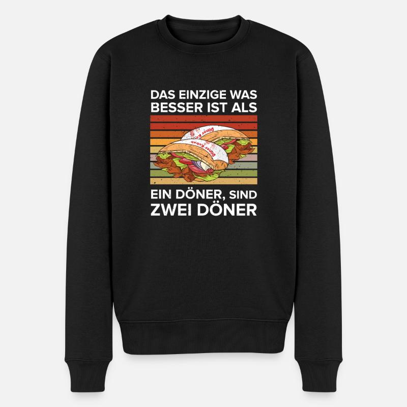 Zwei Döner sind besser - Männer Premium Bio Pullover - Schwarz