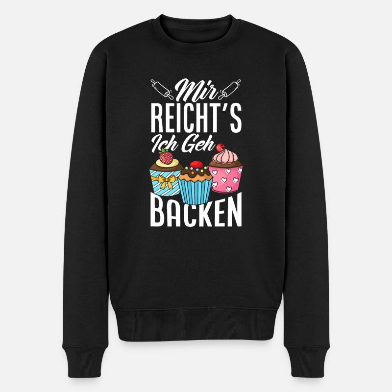 Mir Reicht's Ich Geh Backen Lustiges Backen - Männer Premium Bio Pullover - Schwarz