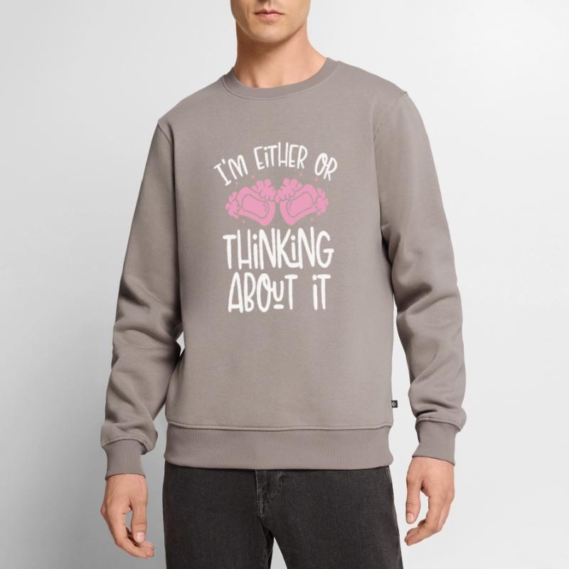 Ich Denke Entweder Oder Männer Premium Bio Pullover