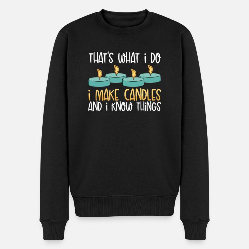 Das Ist, Was Ich Mache Kerzen Machen - Männer Premium Bio Pullover - Schwarz