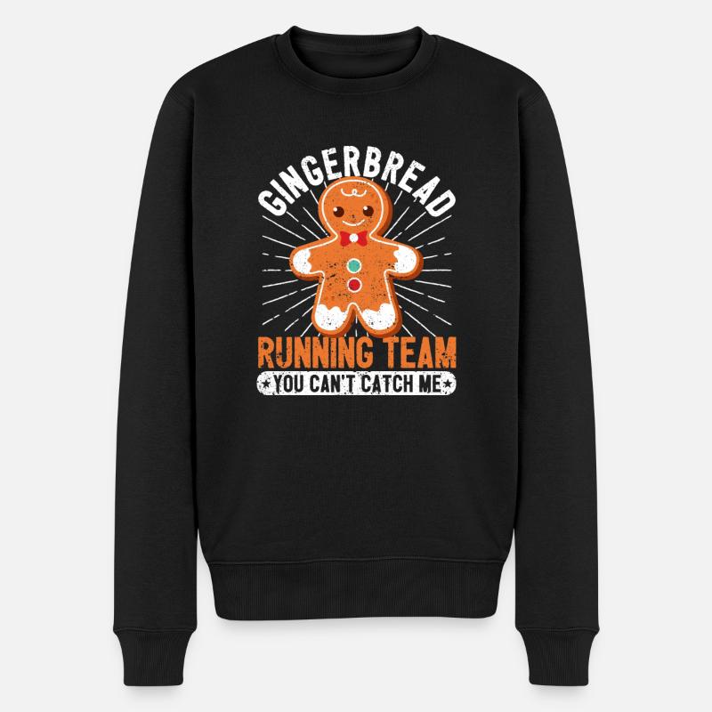 Gingerbread Running Team Vous ne pouvez pas m’attraper drôle - Pull Premium bio Homme - noir