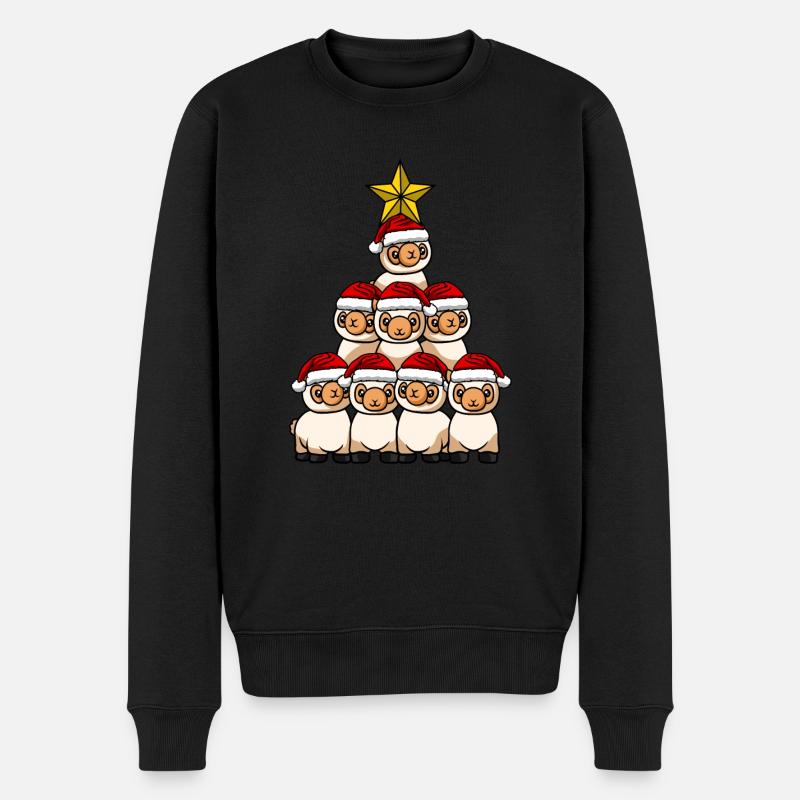 Arbre de Noël Lama - Pull Premium bio Homme - noir