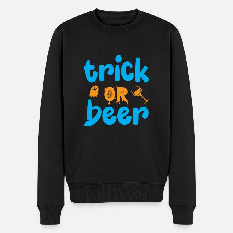 Trick oder Bier - Halloween-Humor - Männer Premium Bio Pullover - Schwarz