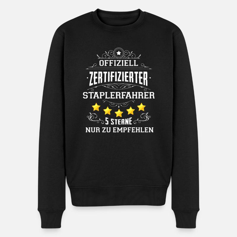 Frag nicht den Staplerfahrer - Männer Premium Bio Pullover - Schwarz