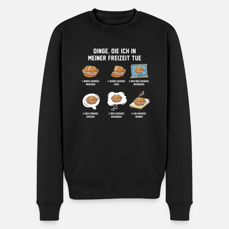 Leberkäse in der Freizeit - Männer Premium Bio Pullover - Schwarz