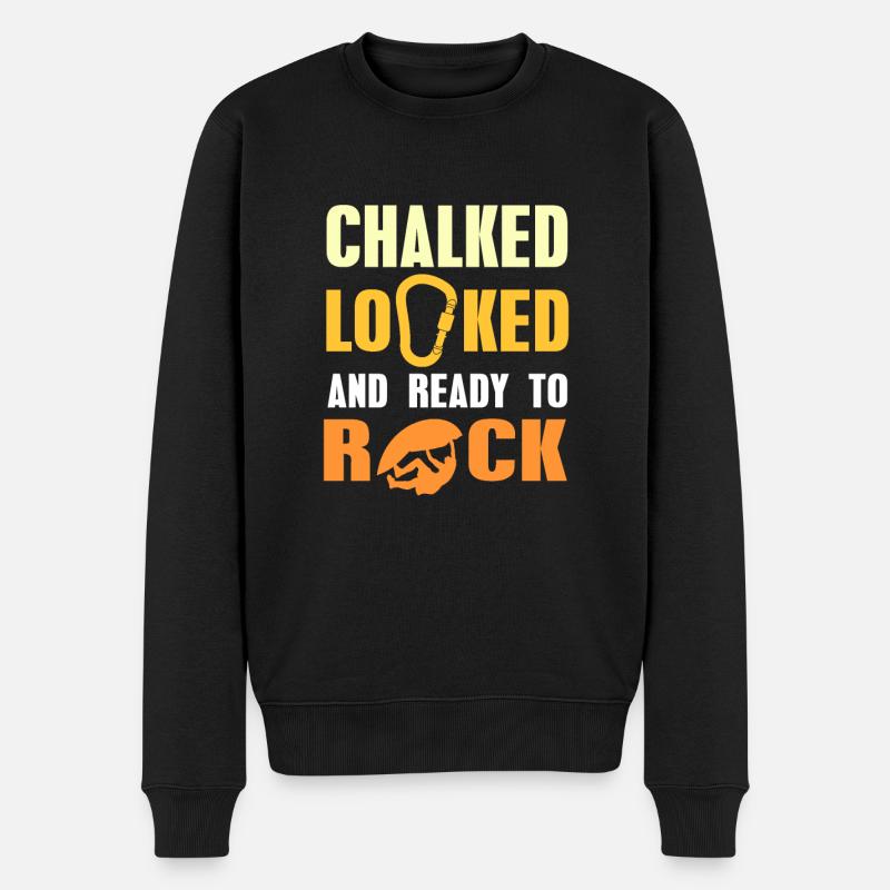 Chalked Locked & Prêt à faire du rock cool Bouldering - Pull Premium bio Homme - noir