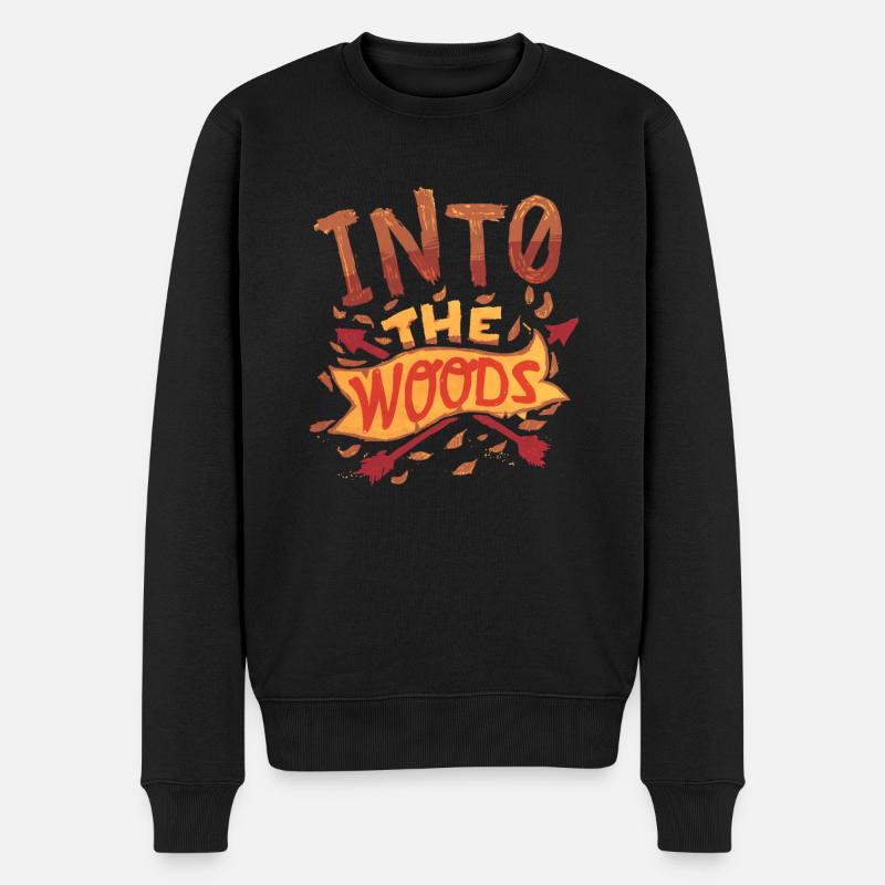 Into The Woods Awesome Hiking Camping Designs - Männer Premium Bio Pullover - Schwarz