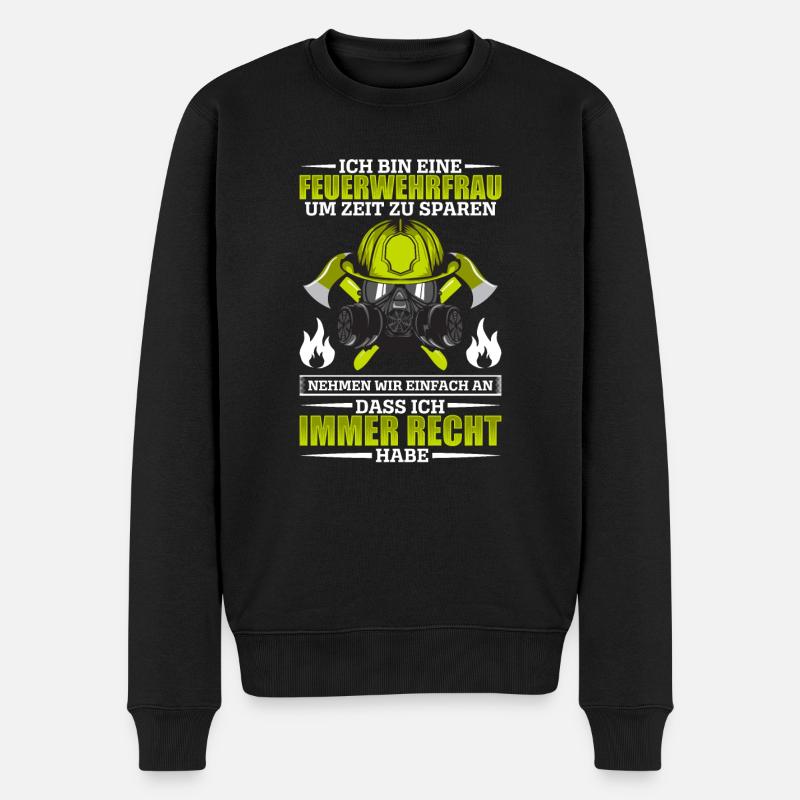 Feuerwehr - Männer Premium Bio Pullover - Schwarz