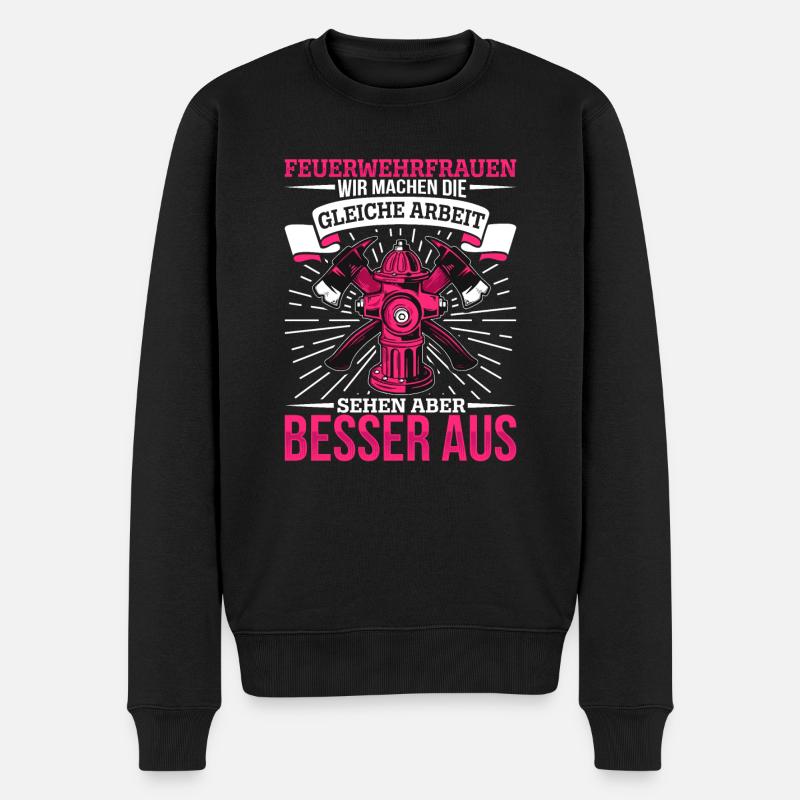 Feuerwehr - Männer Premium Bio Pullover - Schwarz