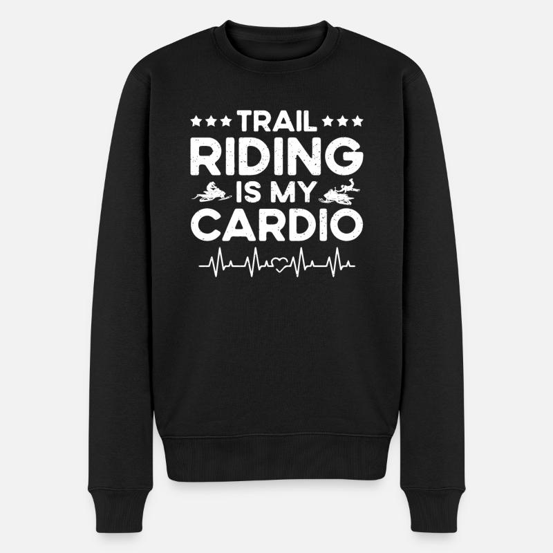 Schneemobil Fahrer Spruch - Männer Premium Bio Pullover - Schwarz