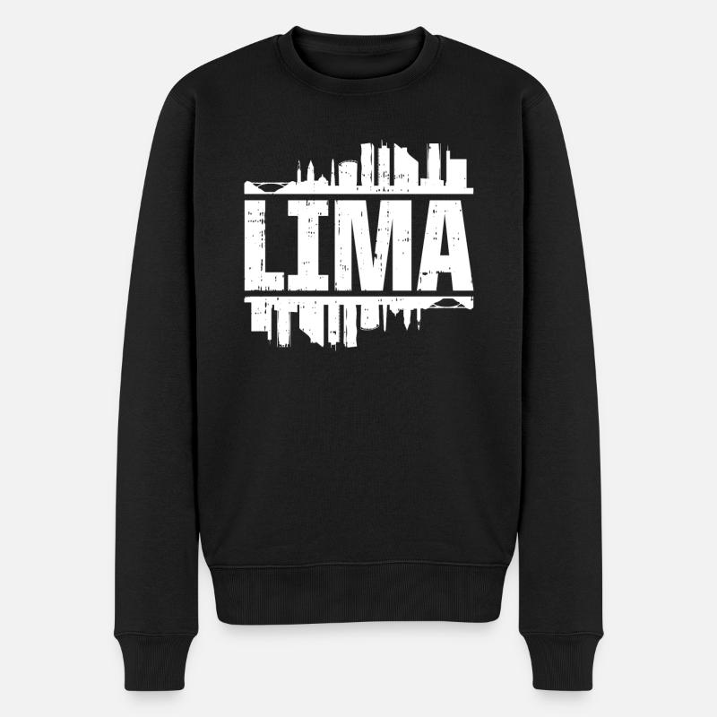 Lima Pérou Skyline - Pull Premium bio Homme - noir