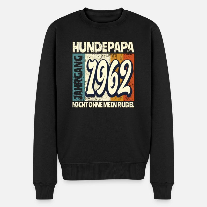 60 Jahre Geschenk Geburtstag Hund Hundebesitzer - Männer Premium Bio Pullover - Schwarz
