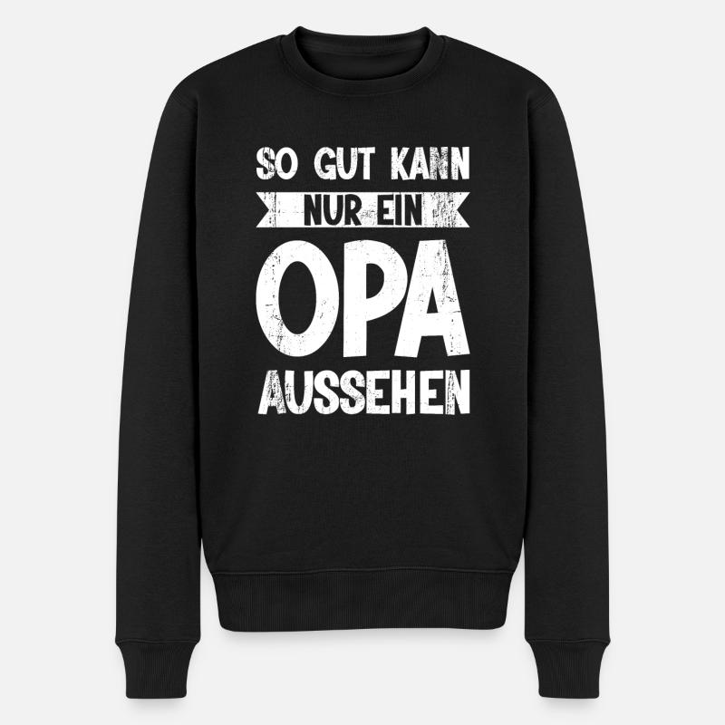 Opas Opa Opas Geschenk - Männer Premium Bio Pullover - Schwarz