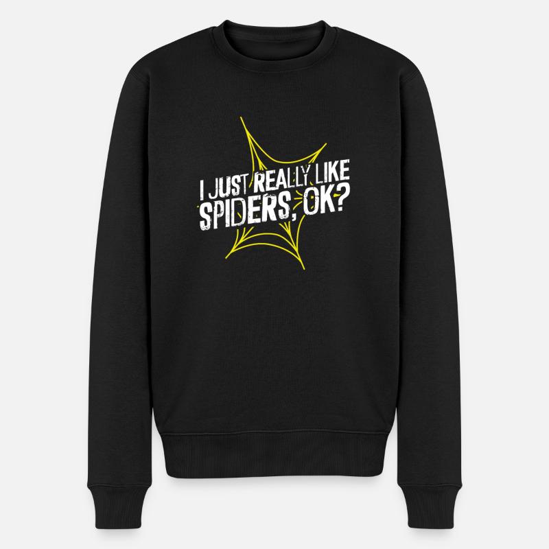 J’aime beaucoup les araignées - Pull Premium bio Homme - noir