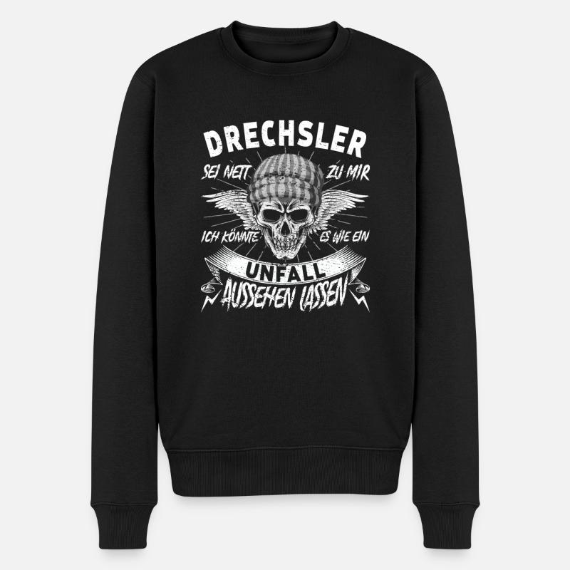 Drechsler - Männer Premium Bio Pullover - Schwarz