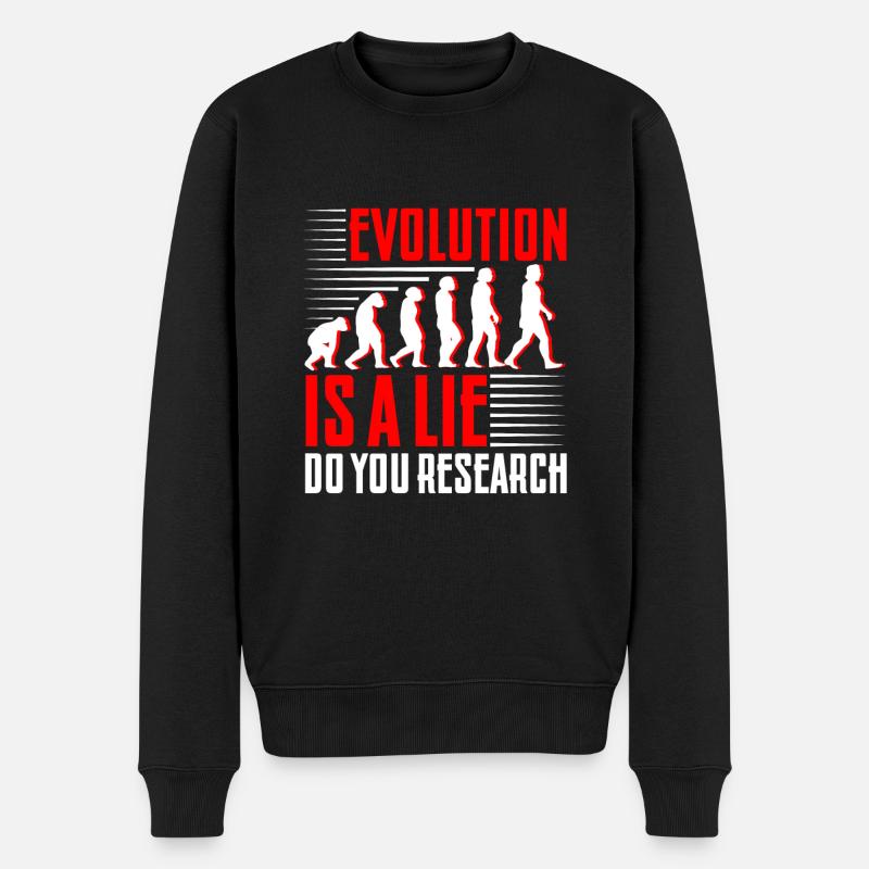 Evolution is a lie, do your research 4 - Men's Premium Organic Jumper - black