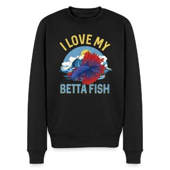 I Love My Betta Fish Splendens Siamesischer Kampff - Männer Premium Bio Pullover - Schwarz - Vorne - Nico (187cm)