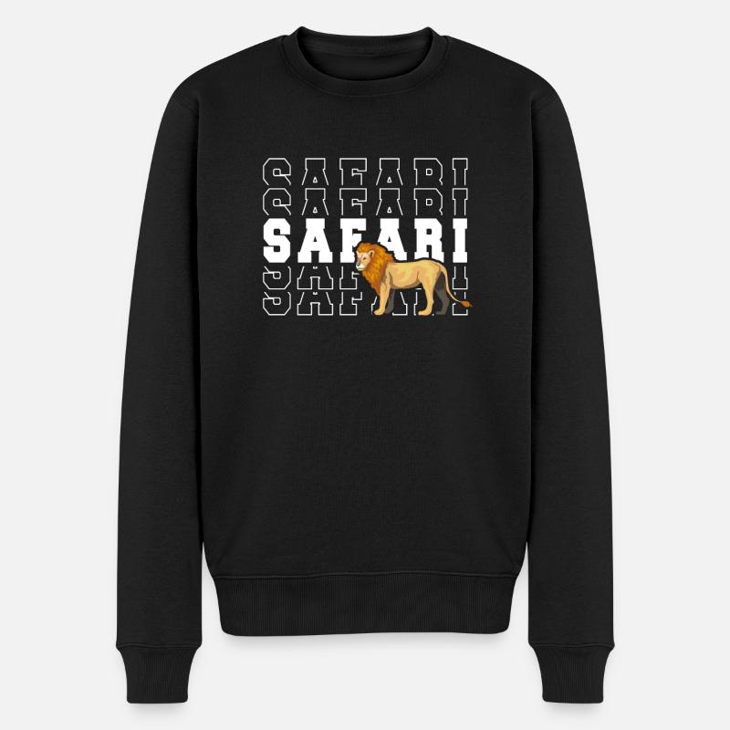 Safari Lion - Pull Premium bio Homme - noir