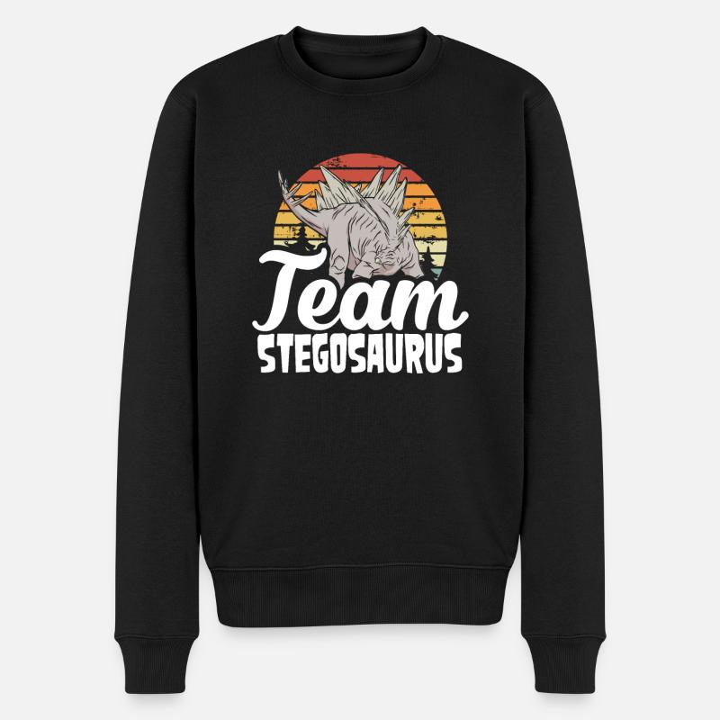 Team Stegosaurus Retro-sonne - Männer Premium Bio Pullover - Schwarz