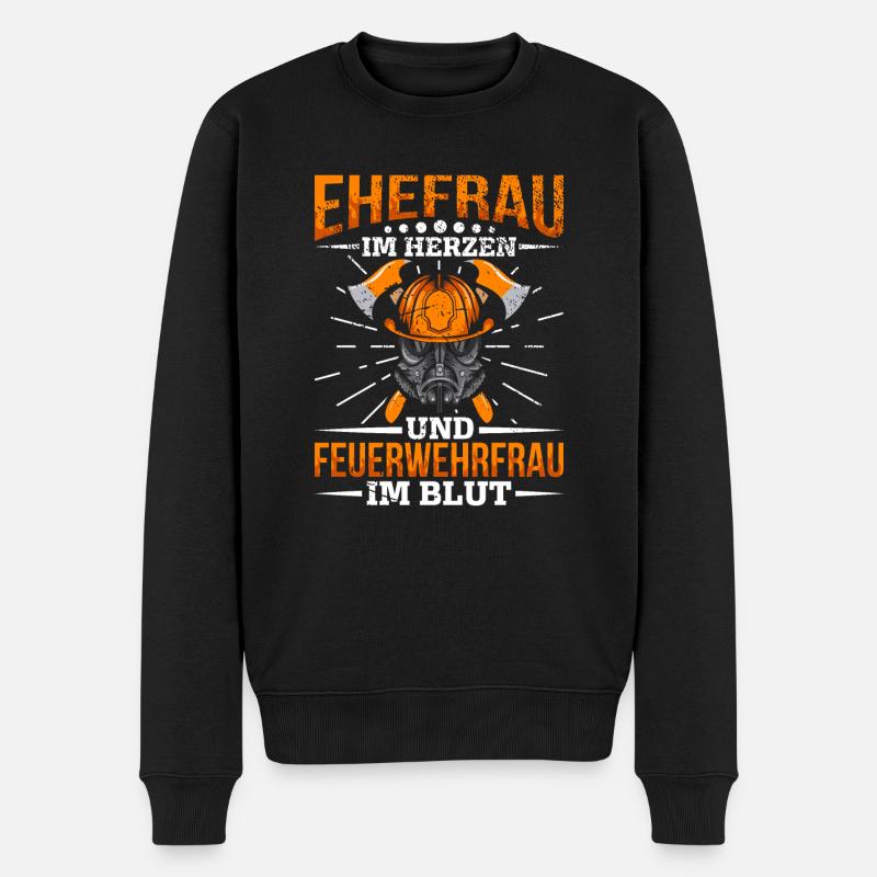 Feuerwehr - Männer Premium Bio Pullover - Schwarz