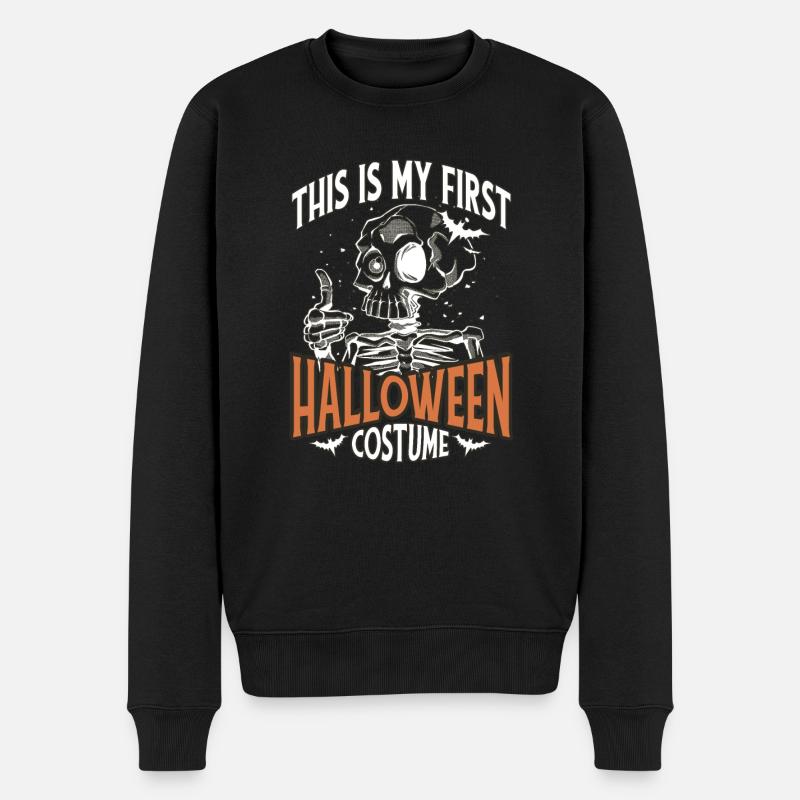 This is My 1st Halloween Costume With Boo Pumpkin - Männer Premium Bio Pullover - Schwarz