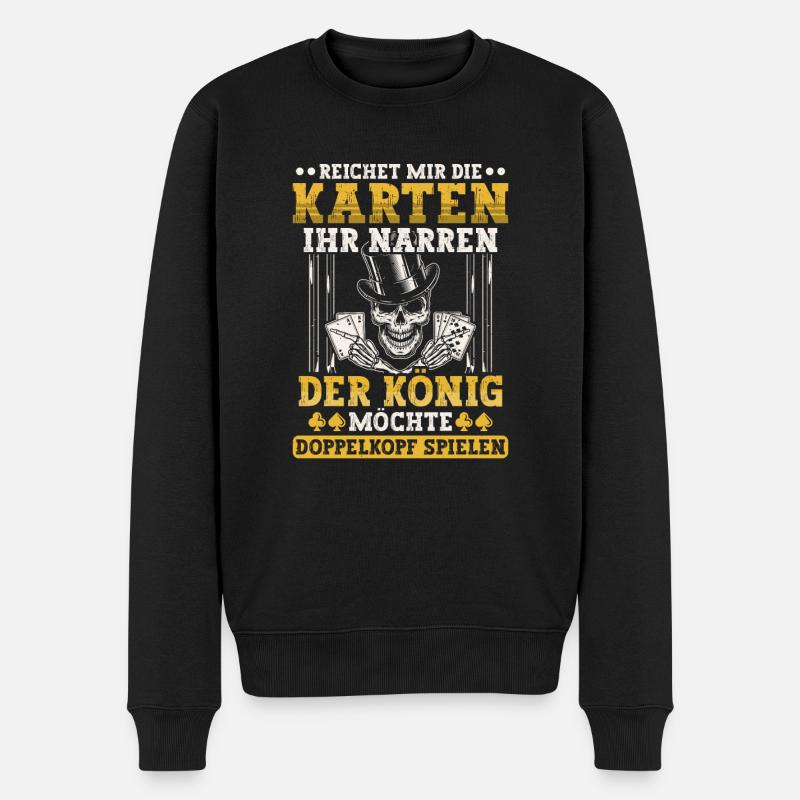 Doppelkopf reichet mir die Karten Kartenspiel - Männer Premium Bio Pullover - Schwarz