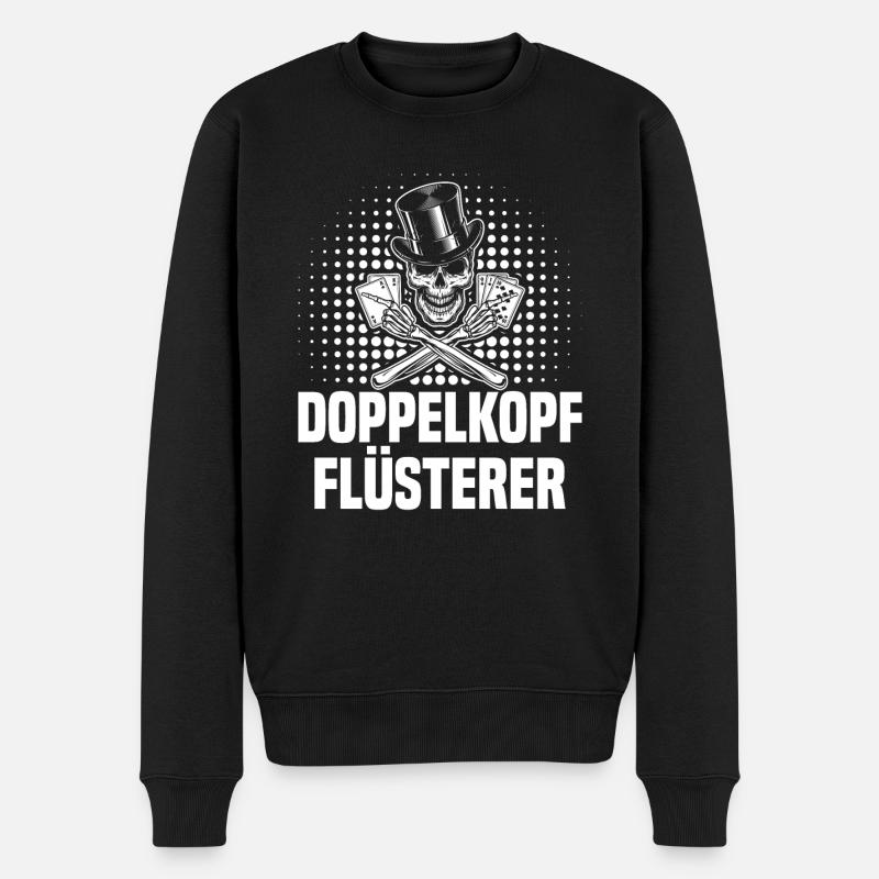 Doppelkopf Flüsterer Kartenspiel - Männer Premium Bio Pullover - Schwarz