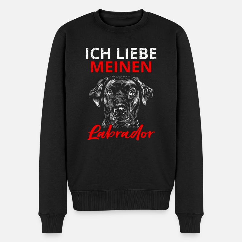 Labrador - Männer Premium Bio Pullover - Schwarz