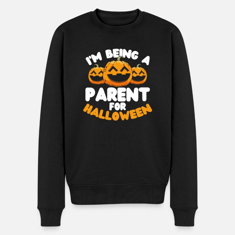 Halloween Eltern - Männer Premium Bio Pullover - Schwarz