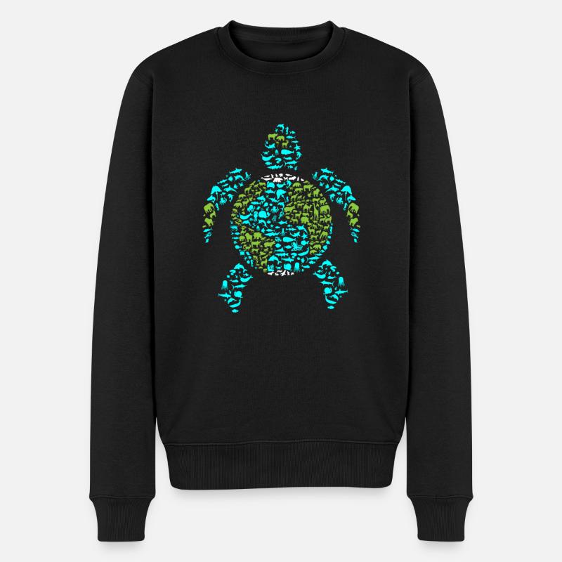 Earth Day Everyday Schildkröte - Männer Premium Bio Pullover - Schwarz