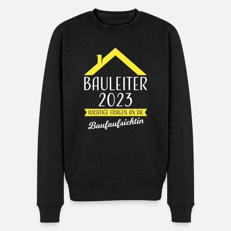 Baustelle Bauleiter Bau Geschenk - Männer Premium Bio Pullover - Schwarz