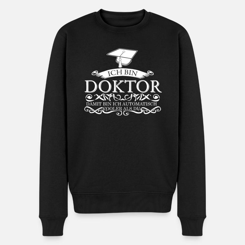 Doktortitel Promotion Doktorarbeit - Männer Premium Bio Pullover - Schwarz