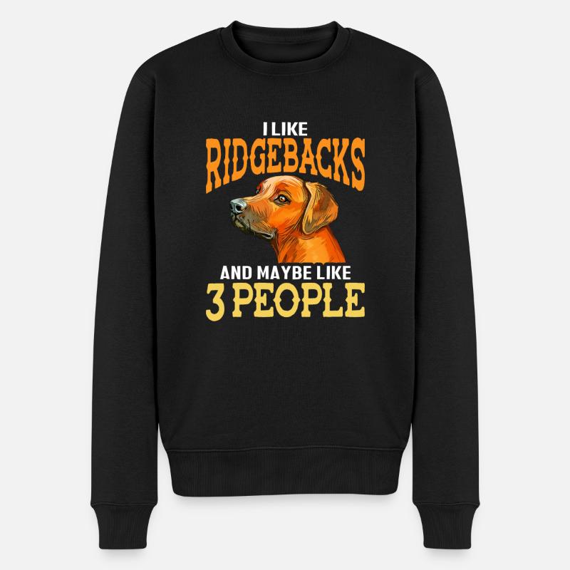 Rhodesian Ridgeback Hund - Männer Premium Bio Pullover - Schwarz