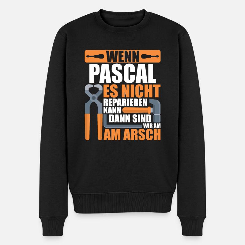 Vorname Pascal Name Geburtstag Geschenk - Männer Premium Bio Pullover - Schwarz