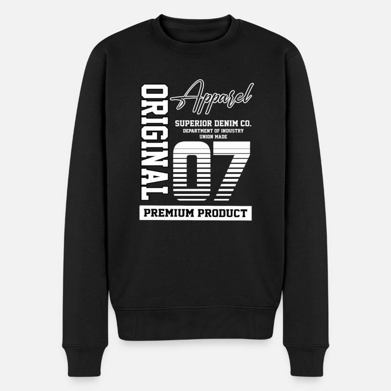 2007 Jahrgang Geburtstag Vintage Geschenk Retro - Männer Premium Bio Pullover - Schwarz
