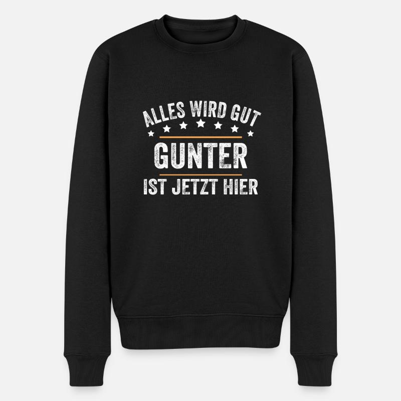 Gunter Vorname Name Geburtstag - Männer Premium Bio Pullover - Schwarz